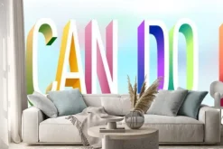 Naklejka: Colorful illustration of "i can do it" text