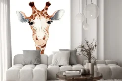 Naklejka: Cute giraffe cartoon watercolor illustration animal