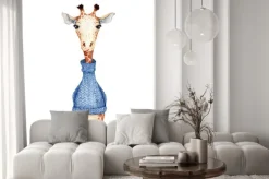 Naklejka: Cute giraffe cartoon watercolor illustration animal