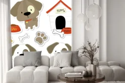 Naklejka: Cute puppy na vector collection notatniku