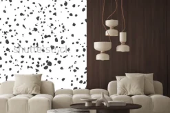 Naklejka: Czarne nieregularne plamki na białym tle