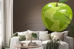 Naklejka: 3d jabłko świat zdrowia