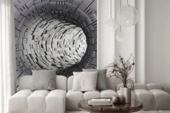 Naklejka: 3d render streszczenie tunelu