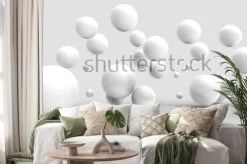 Naklejka: 3d rendering. 3d illustration. balls on a background. abstract.