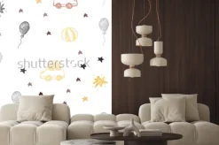 Naklejka: Dark red, yellow vector seamless background in xmas style. design