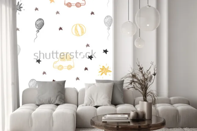 Naklejka: Dark red, yellow vector seamless background in xmas style. design