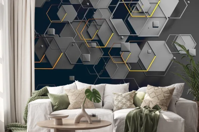 Naklejka: Datos en la nube y red.concepto de ciencia y tecnología.malla