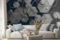 Naklejka: Datos en la nube y red.concepto de ciencia y tecnología.malla