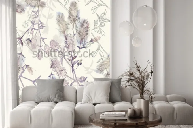 Naklejka: Delikatny wzór botaniczny