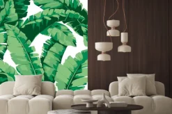 Naklejka: Deseniowy bananowy drzewo i liście że ja jest tropikalnym rośliną