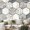 Naklejka: Digital colorful wall tile design for washroom and kitchen. marble