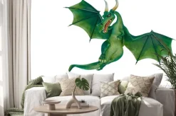 Naklejka: Dragon cartoon is watchingn