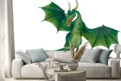 Naklejka: Dragon cartoon is watchingn