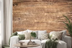 Naklejka: Drewniana stara deska z widocznymi sękami