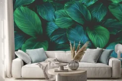Naklejka: Duże ciemne egzotyczne liście