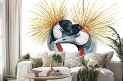 Naklejka: Dwa żurawie na akwareli