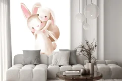 Naklejka: Dwa urocze króliczki dla dzieci