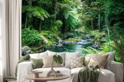 Naklejka: Dzika rzeka w tropikalnym lesie deszczowym