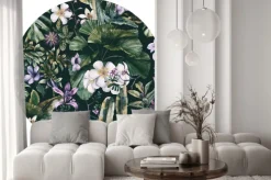 Naklejka: Dziki zakątek kwitnących plumerii