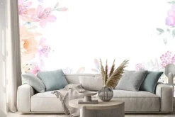 Naklejka: Eleganckie róże i kwiaty piwonii