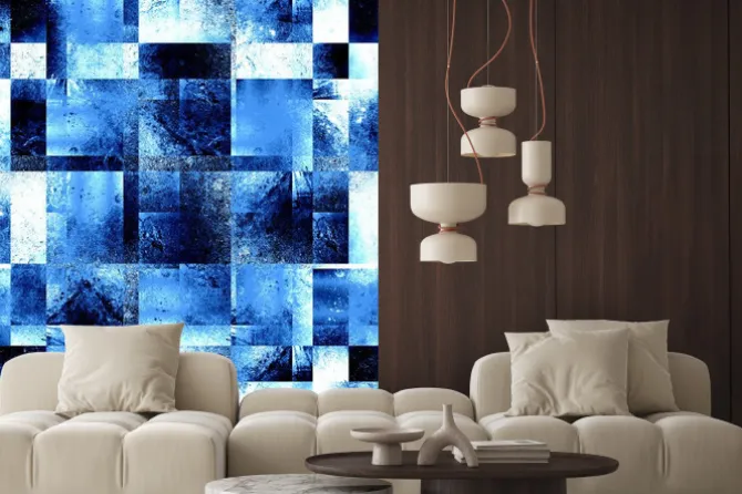 Naklejka: Fajne niebieskie tło w stylu grunge