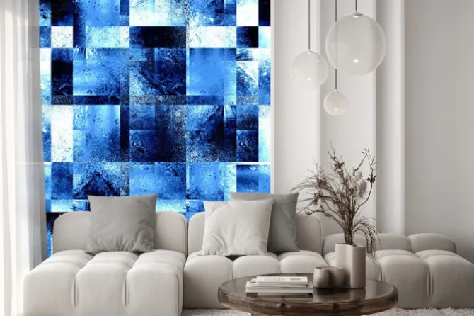 Naklejka: Fajne niebieskie tło w stylu grunge