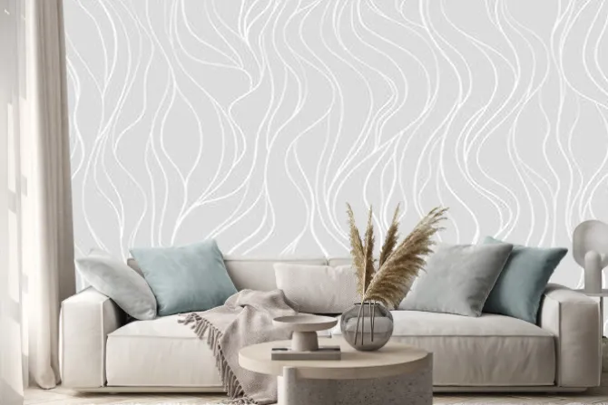 Naklejka: Falisty wzór. grafika liniowa.