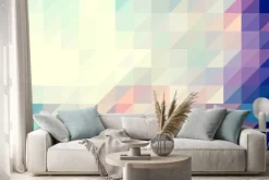 Naklejka: Fioletowy i niebieski kolorowe trójkątne tle wzór