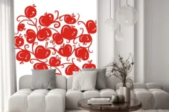 Naklejka: Floral ornamnet z czerwonych jabłek dla swojego projektu