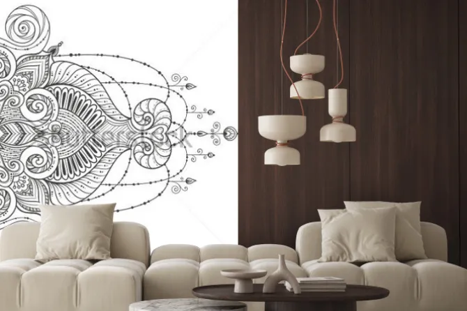 Naklejka: Fragment mandali w stylu orientalnym