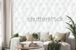 Naklejka: Geometryczna abstrakcja w bieli