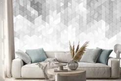 Naklejka: Geometryczna grafika w odcieniach bieli i szarości