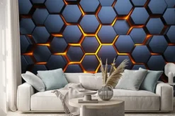 Naklejka: Geometryczne tło 3d w sześciokąty