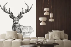 Naklejka: Geometryczny jeleń w stylu skandynawskim