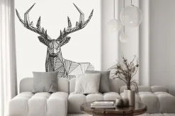 Naklejka: Geometryczny jeleń w stylu skandynawskim