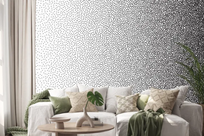 Naklejka: Gradient z czarnych kropek