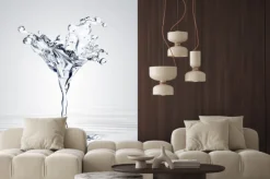 Naklejka: Grafika trójwymiarowa martini szkła z kropli wody