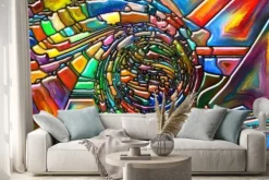 Naklejka: Grafika z kolorową spiralą