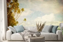 Naklejka: Grunge obraz tropikalnej plaży