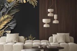 Naklejka: Ilustracja tropikalne liście na czarnym tle