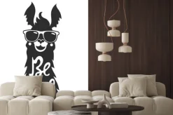 Naklejka: Ilustracji wektorowych stylowe lamy zwierzęcia w okularach. be