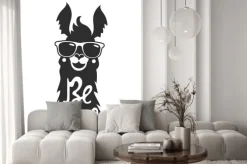 Naklejka: Ilustracji wektorowych stylowe lamy zwierzęcia w okularach. be