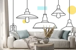 Naklejka: Industrial loft metal pendant light hanging lamp edison bulb