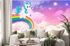 Naklejka: Jednorożec na końcu tęczy
