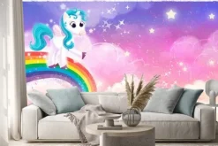 Naklejka: Jednorożec na końcu tęczy