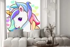 Naklejka: Jednorożec z tęczową grzywą