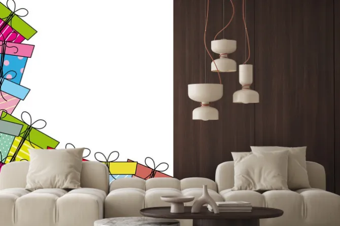 Naklejka: Kartkę z życzeniami. opakowanie prezentowe