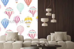 Naklejka: Kolorowe balony w stylu rysunkowym