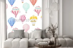 Naklejka: Kolorowe balony w stylu rysunkowym