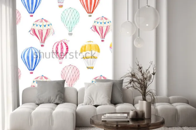 Naklejka: Kolorowe balony w stylu rysunkowym